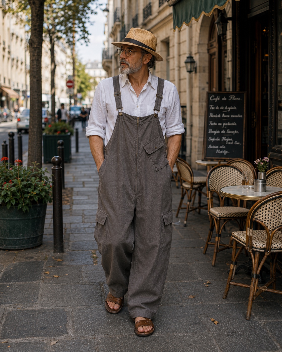 街を歩く男性のスタイリング